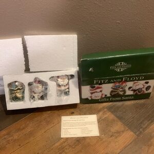 Fitz and Floyd Santa tumblers set of 3